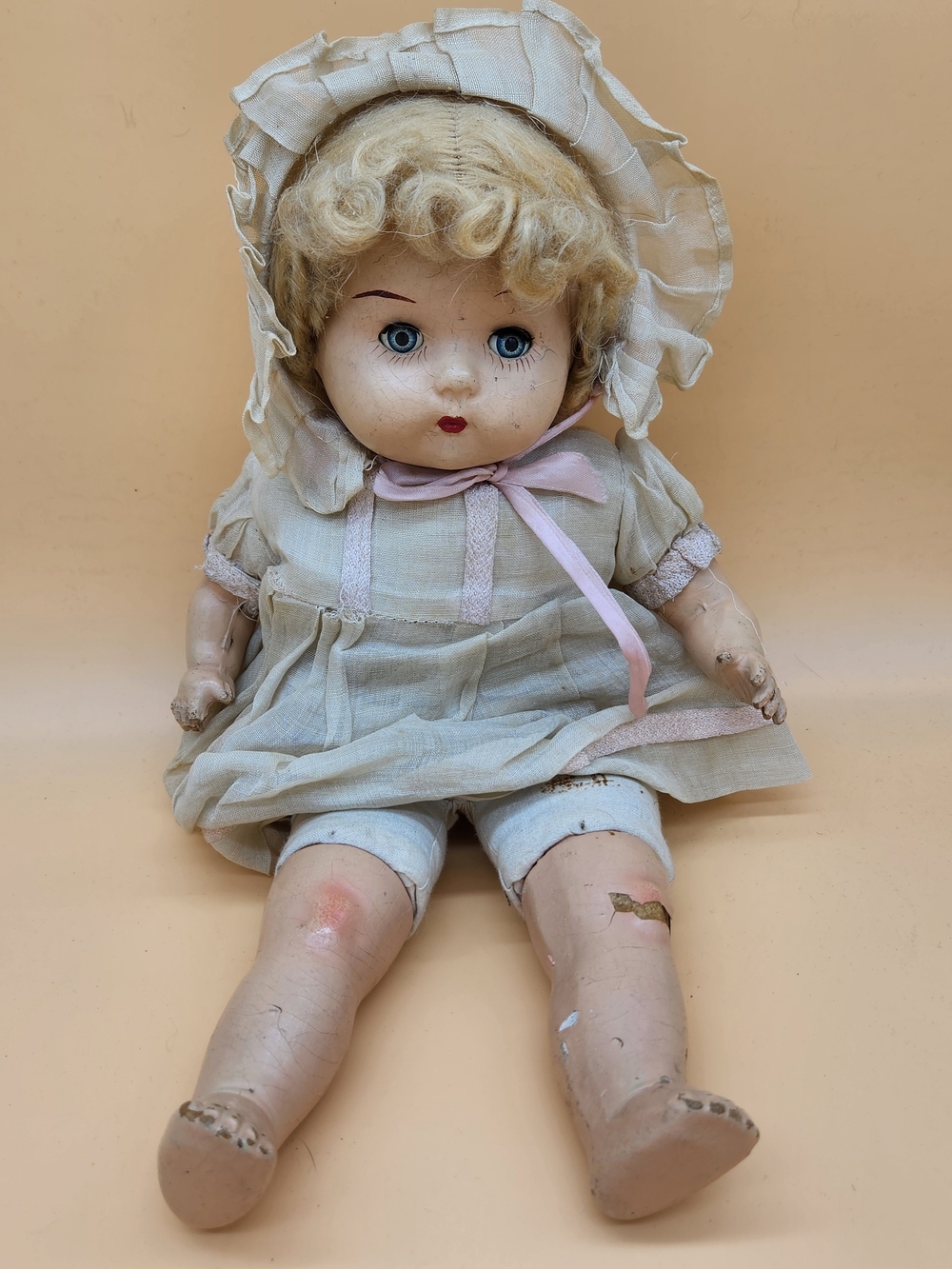 1940s A Pullan Composite Doll - Canadian Made - Origional Wig & Clothing